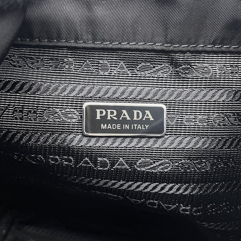 プラダ ハンドバッグ Re-Nylon ビーズ 巾着 ナイロン 1BE067 PRADA 2wayショルダーバッグ 黒