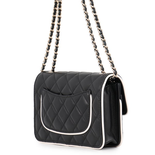 シャネル チェーンウォレット マトラッセ ココマーク Wチェーン ラムスキン AP4511 CHANEL 財布 黒