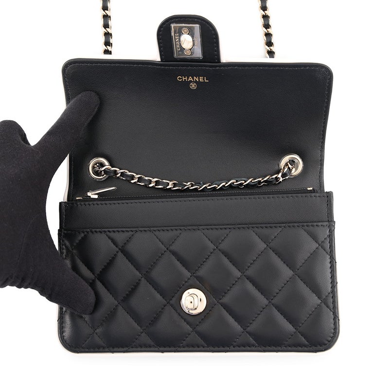 シャネル チェーンウォレット マトラッセ ココマーク Wチェーン ラムスキン AP4511 CHANEL 財布 黒