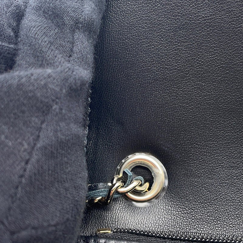 シャネル チェーンウォレット マトラッセ ココマーク Wチェーン ラムスキン AP4511 CHANEL 財布 黒
