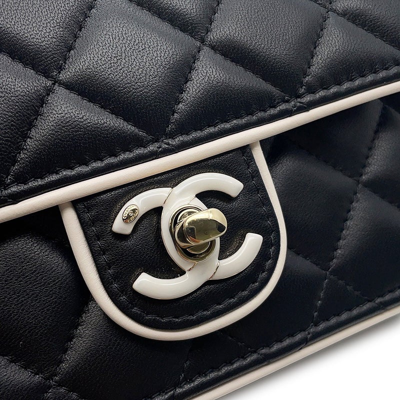 シャネル チェーンウォレット マトラッセ ココマーク Wチェーン ラムスキン AP4511 CHANEL 財布 黒