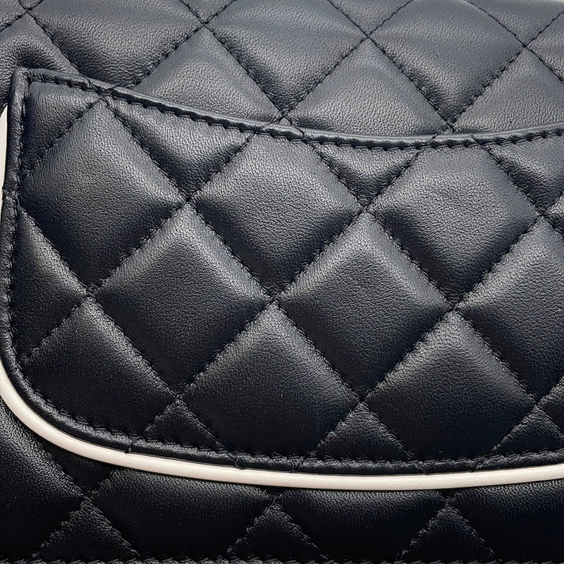 シャネル チェーンウォレット マトラッセ ココマーク Wチェーン ラムスキン AP4511 CHANEL 財布 黒