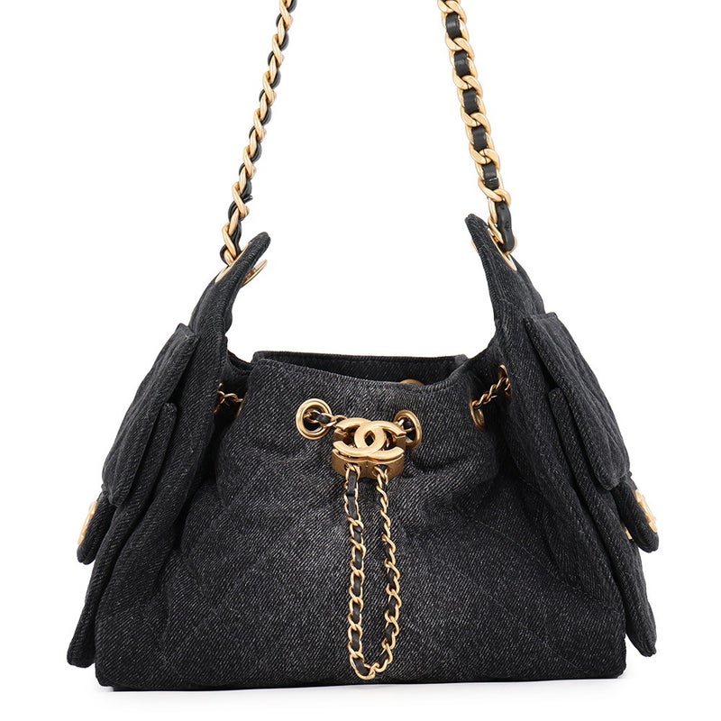 シャネル チェーンショルダーバッグ CHANEL25 ミニ ココマーク ワンショルダー デニム AS5631 CHANEL 黒
