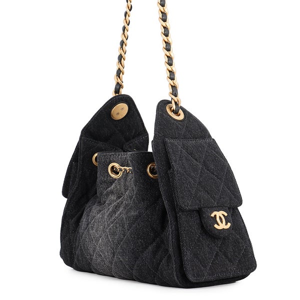 シャネル チェーンショルダーバッグ CHANEL25 ミニ ココマーク ワンショルダー デニム AS5631 CHANEL 黒