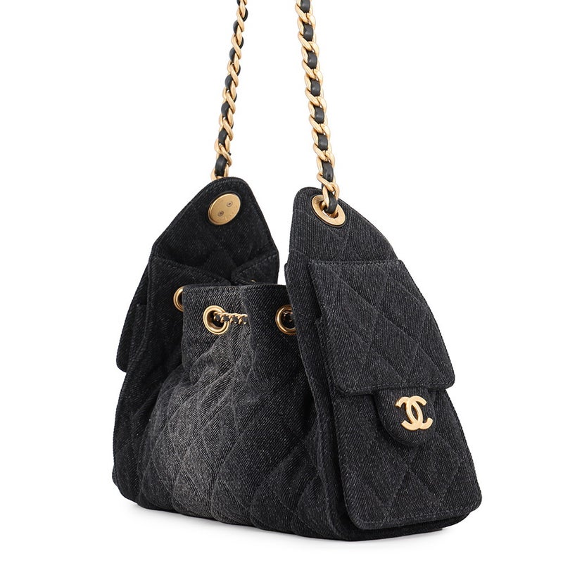 シャネル チェーンショルダーバッグ CHANEL25 ミニ ココマーク ワンショルダー デニム AS5631 CHANEL 黒