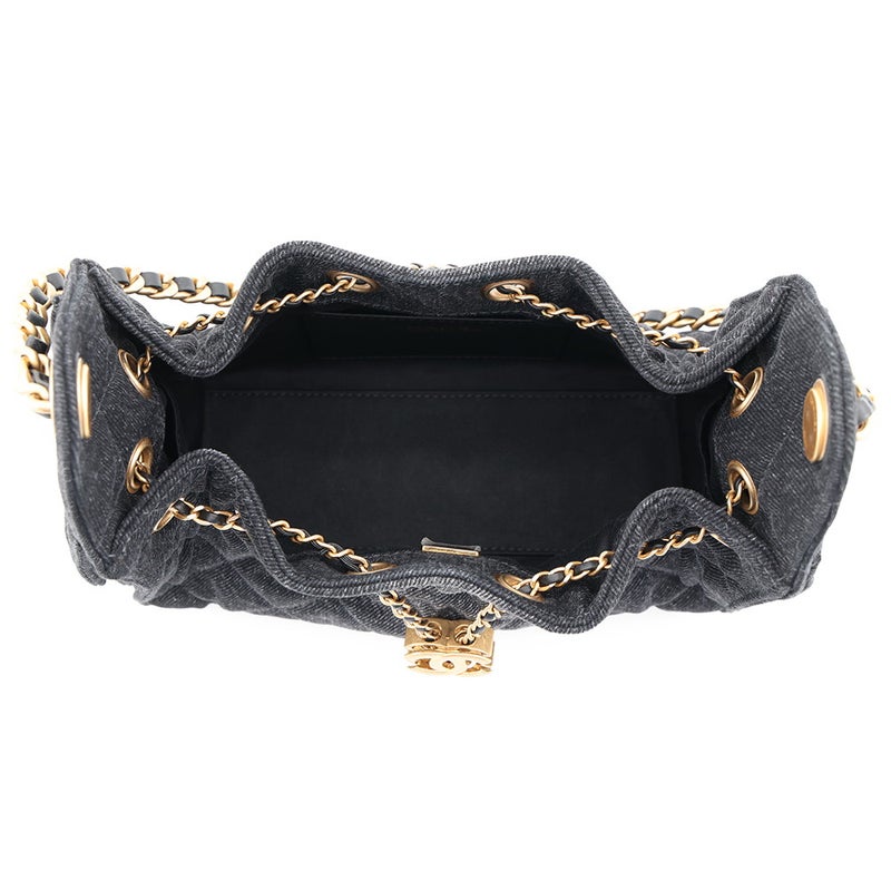 シャネル チェーンショルダーバッグ CHANEL25 ミニ ココマーク ワンショルダー デニム AS5631 CHANEL 黒