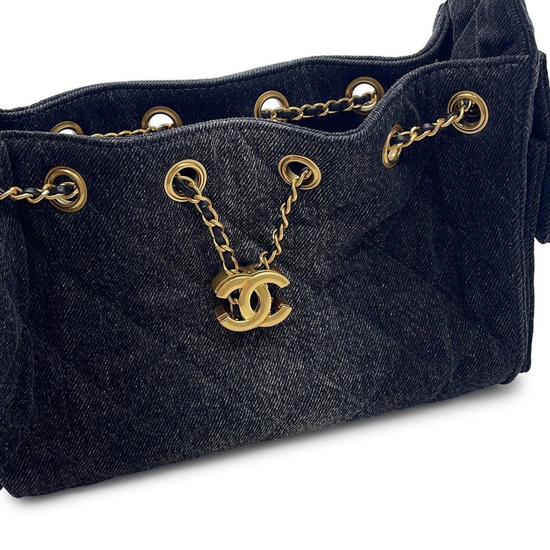 シャネル チェーンショルダーバッグ CHANEL25 ミニ ココマーク ワンショルダー デニム AS5631 CHANEL 黒