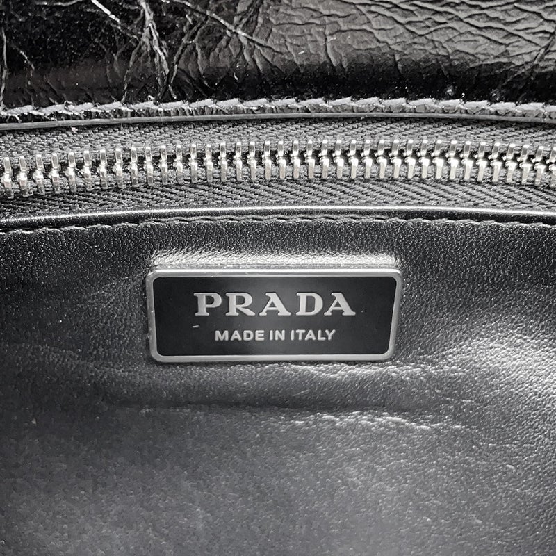 プラダ ハンドバッグ ロゴ レザー 1BN026 PRADA 2wayショルダーバッグ 黒