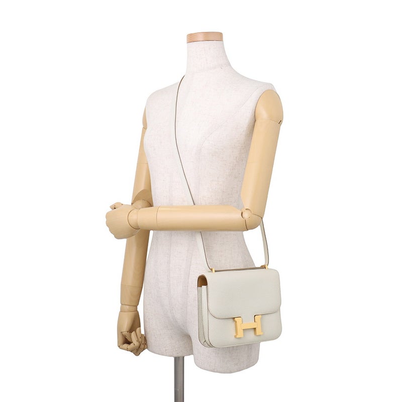 エルメス ミニ コンスタンス3 ミロワール ヴェルソ マッシュルーム/チャイ/ゴールド金具 シェブルミゾル B刻印 シェーブル