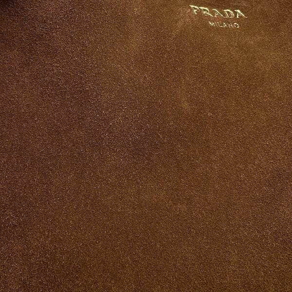 プラダ ハンドバッグ バックル ミディアム ロゴ スエード 1BA434 PRADA 2wayショルダーバッグ