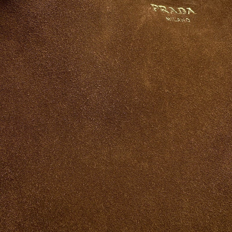 プラダ ハンドバッグ バックル ミディアム ロゴ スエード 1BA434 PRADA 2wayショルダーバッグ