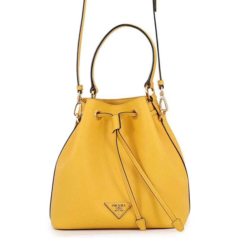プラダ ハンドバッグ トライアングルロゴ 巾着 サフィアーノ レザー 1BE032 PRADA ２wayショルダー