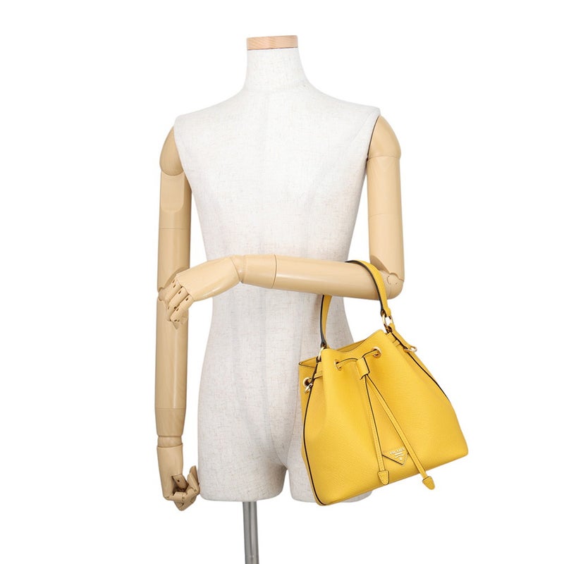 プラダ ハンドバッグ トライアングルロゴ 巾着 サフィアーノ レザー 1BE032 PRADA ２wayショルダー