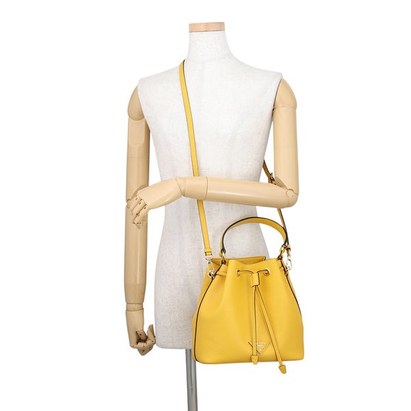 プラダ ハンドバッグ トライアングルロゴ 巾着 サフィアーノ レザー 1BE032 PRADA ２wayショルダー