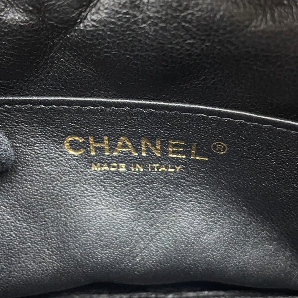 シャネル チェーンショルダーバッグ マトラッセ ココマーク カメラケース ラムスキン A91796 CHANEL ポシェット 黒