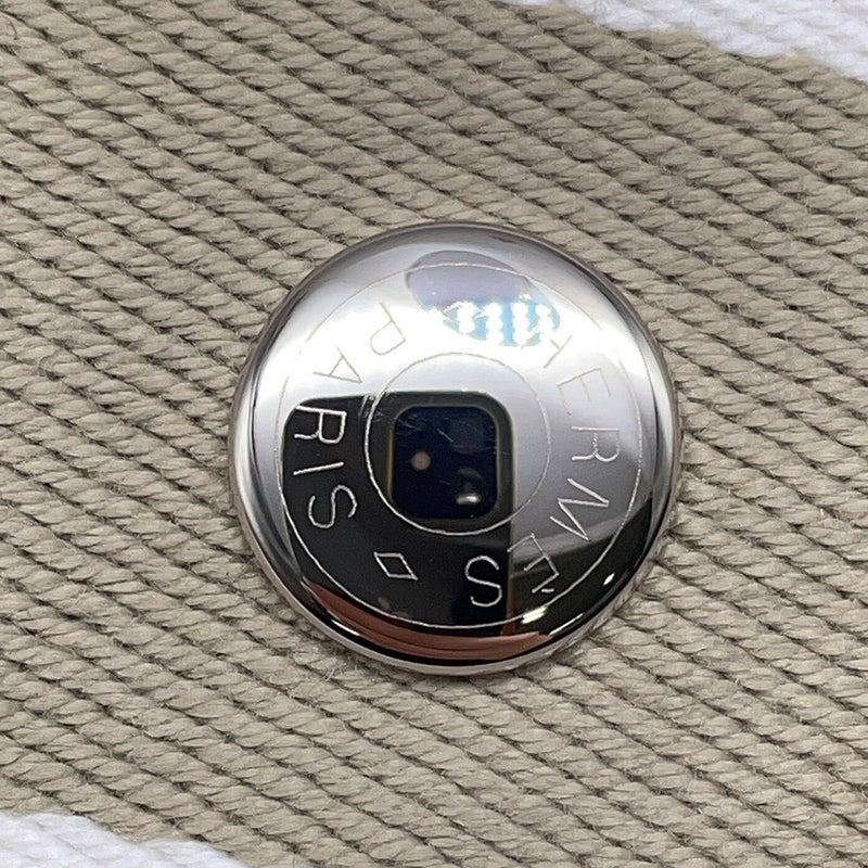 エルメス ポーチ ブリッド・ア・ブラックPM ベージュ/シルバー金具 キャンバス HERMES バッグ 小物入れ