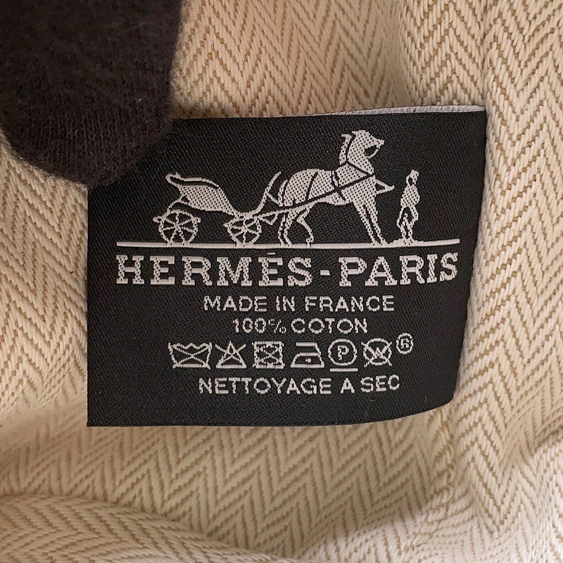 エルメス ポーチ ブリッド・ア・ブラックPM ベージュ/シルバー金具 キャンバス HERMES バッグ 小物入れ
