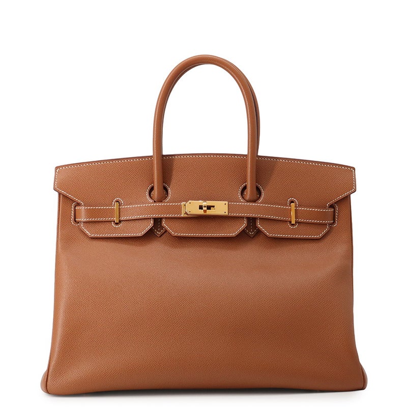 エルメス バーキン35 ゴールド/ゴールド金具 クシュベル □H刻印 HERMES Birkin ハンドバッグ