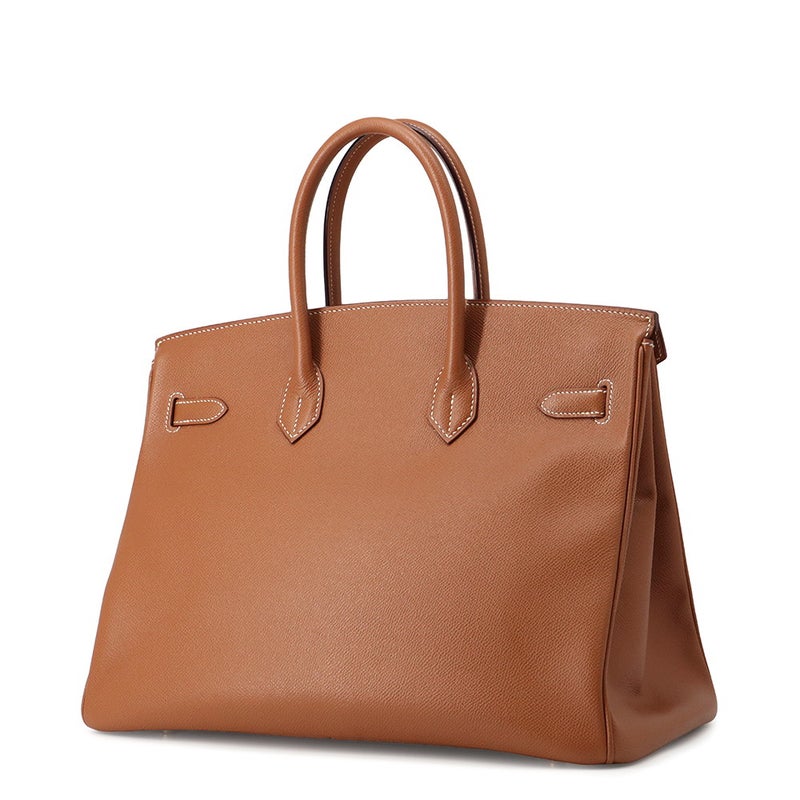 エルメス バーキン35 ゴールド/ゴールド金具 クシュベル □H刻印 HERMES Birkin ハンドバッグ