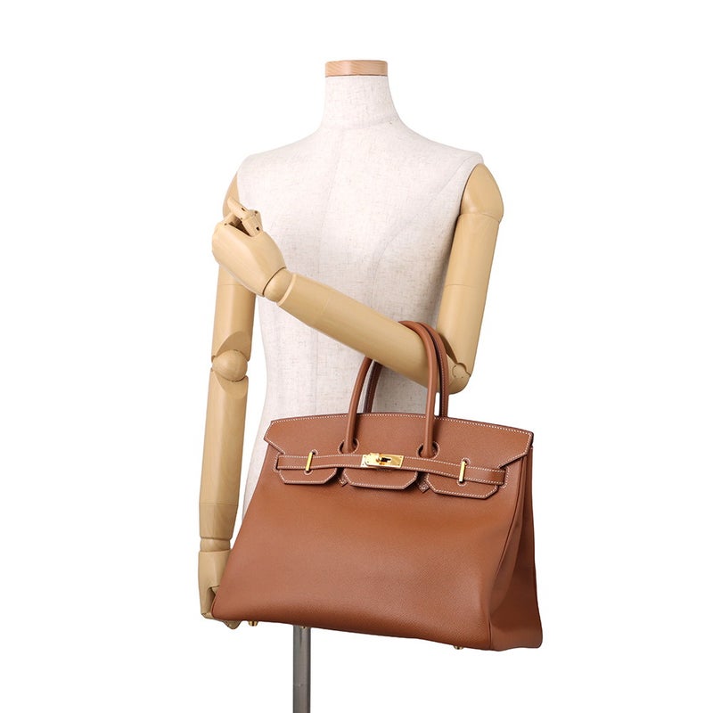 エルメス バーキン35 ゴールド/ゴールド金具 クシュベル □H刻印 HERMES Birkin ハンドバッグ