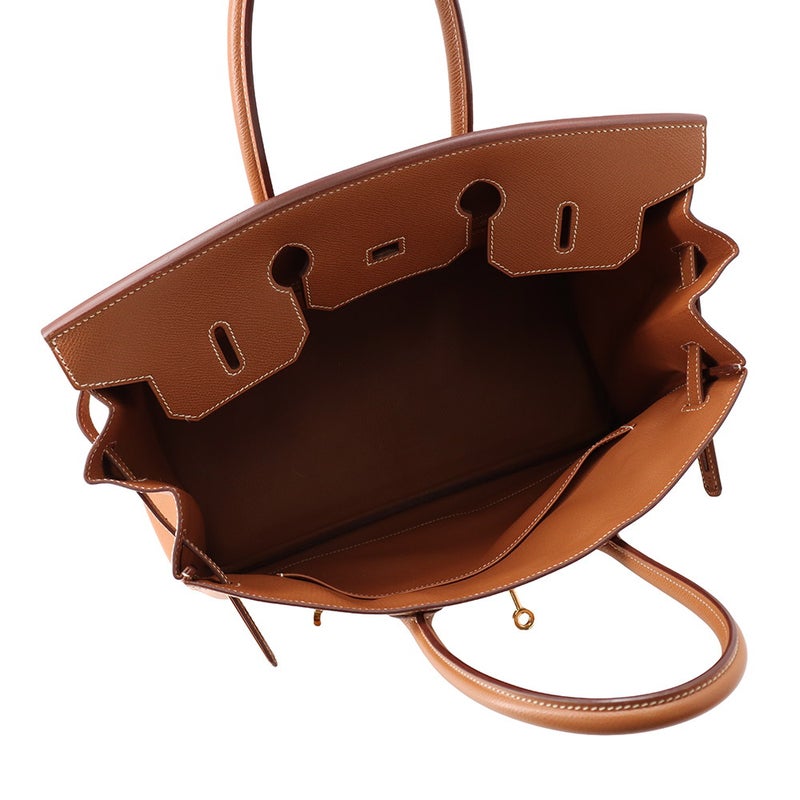 エルメス バーキン35 ゴールド/ゴールド金具 クシュベル □H刻印 HERMES Birkin ハンドバッグ