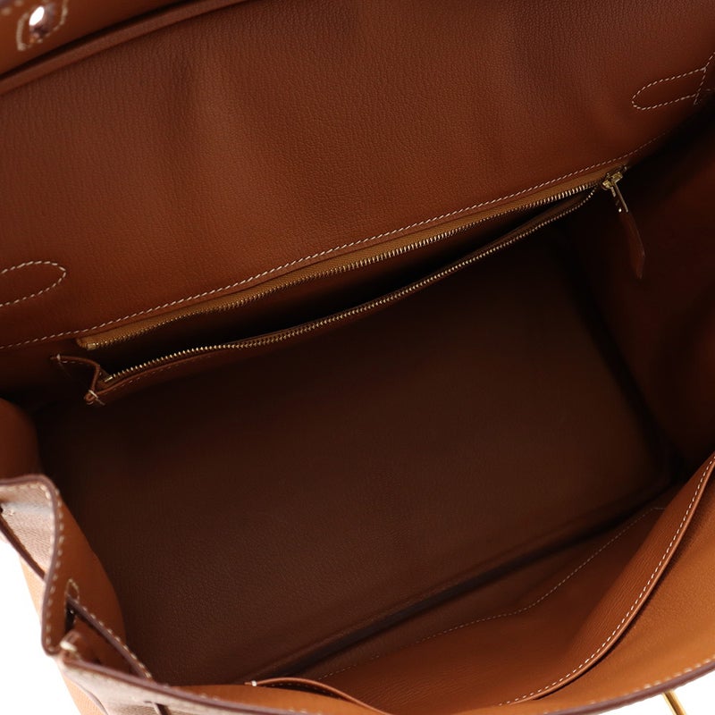 エルメス バーキン35 ゴールド/ゴールド金具 クシュベル □H刻印 HERMES Birkin ハンドバッグ