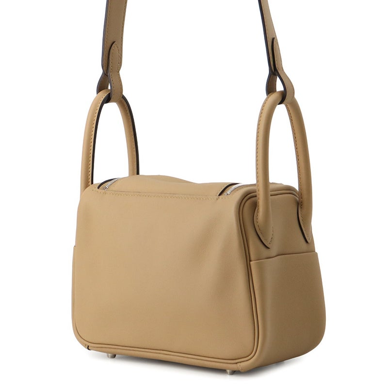 エルメス ハンドバッグ リンディ ミニ プシエール/エレクトラム金具 スイフト K刻印 HERMES バッグ 2wayショルダーバッグ