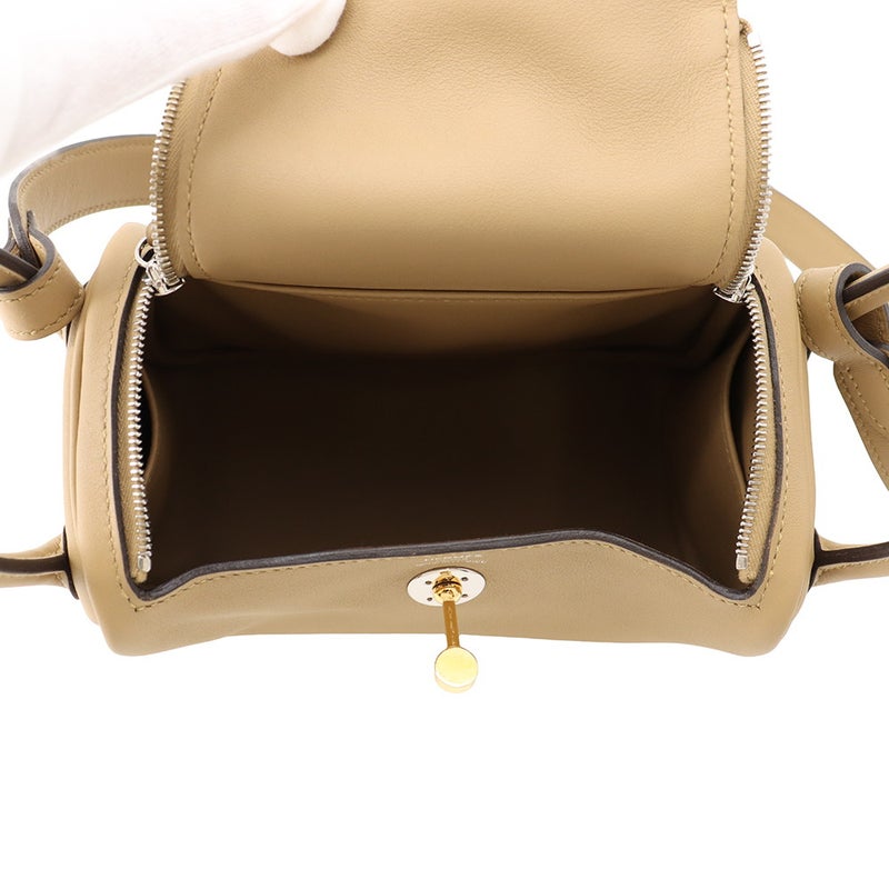 エルメス ハンドバッグ リンディ ミニ プシエール/エレクトラム金具 スイフト K刻印 HERMES バッグ 2wayショルダーバッグ