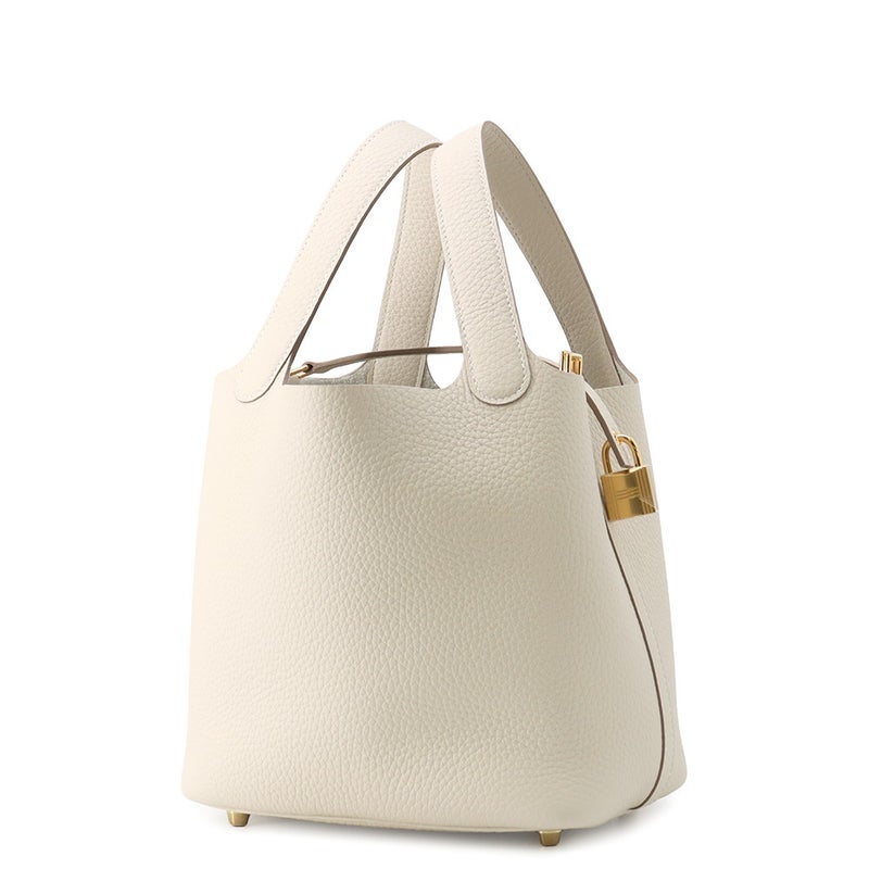 エルメス ハンドバッグ ピコタンロックPM クレ/ゴールド金具 トリヨンクレマンス G刻印 HERMES トートバッグ