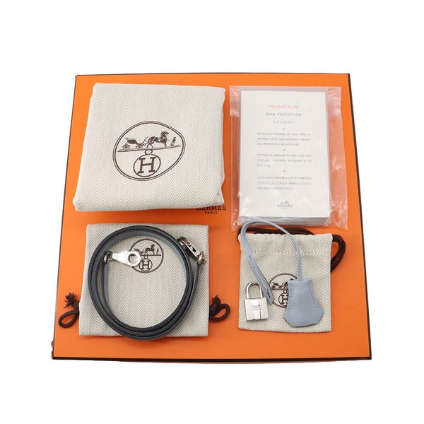 エルメス ボリード1923 25 ヴェルソ ブルーラン/ブルーグラシエ/シルバー金具 エバーカラー U刻印　 2wayショルダー ブルーリン