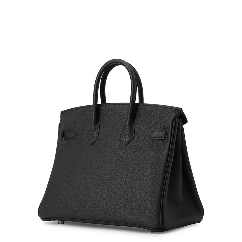 エルメス バーキン25 ブラック/シルバー金具 トゴ Y刻印 HERMES Birkin ハンドバッグ 黒