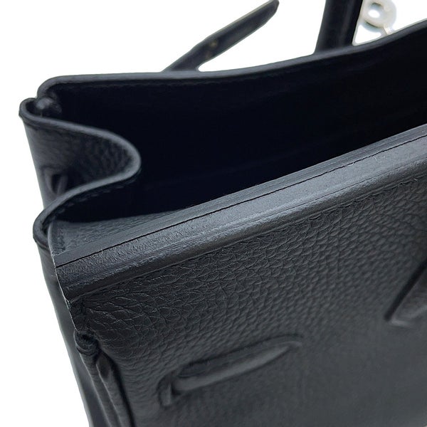 エルメス バーキン25 ブラック/シルバー金具 トゴ Y刻印 HERMES Birkin ハンドバッグ 黒