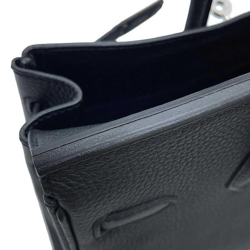 エルメス バーキン25 ブラック/シルバー金具 トゴ Y刻印 HERMES Birkin ハンドバッグ 黒