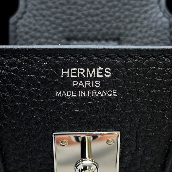 エルメス バーキン25 ブラック/シルバー金具 トゴ Y刻印 HERMES Birkin ハンドバッグ 黒