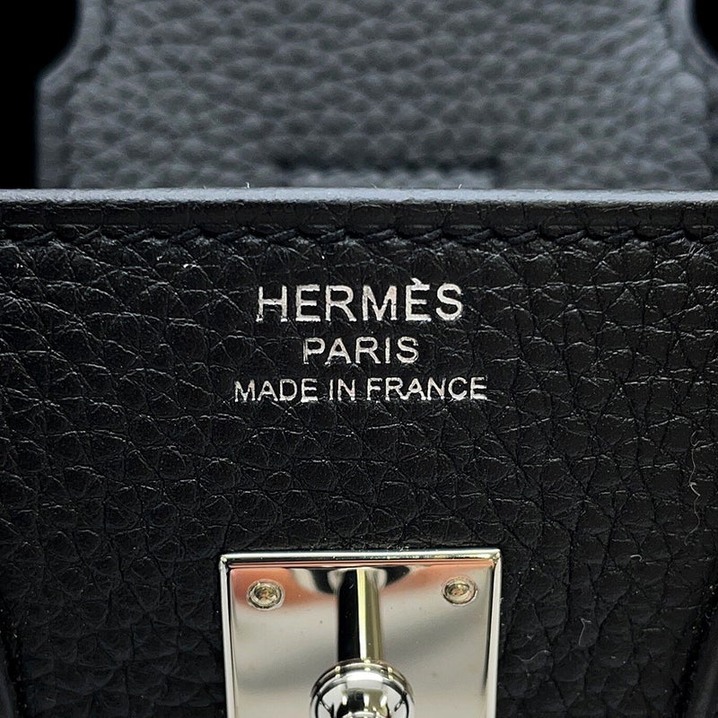 エルメス バーキン25 ブラック/シルバー金具 トゴ Y刻印 HERMES Birkin ハンドバッグ 黒