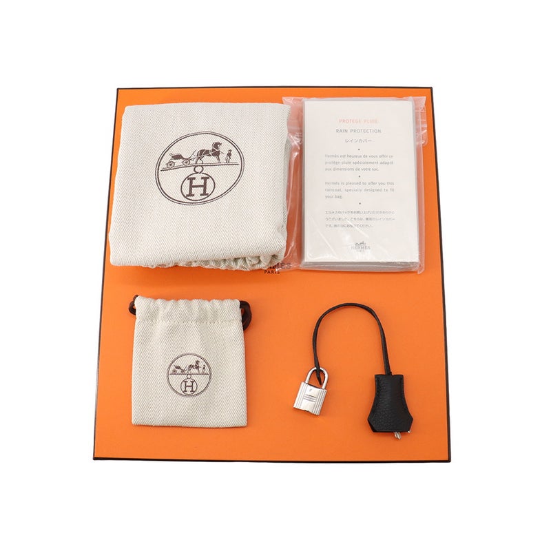 エルメス バーキン25 ブラック/シルバー金具 トゴ Y刻印 HERMES Birkin ハンドバッグ 黒
