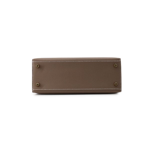 エルメス ハンドバッグ ケリー25 外縫い エトゥープ/ゴールド金具 エプソン G刻印 HERMES Kelly 2wayバッグ