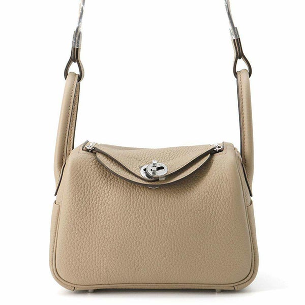 エルメス ハンドバッグ リンディ ミニ ベージュマルファ/シルバー金具 トリヨンクレマンス W刻印 2wayショルダー