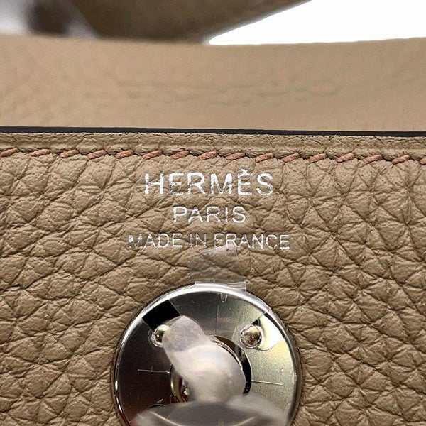 エルメス ハンドバッグ リンディ ミニ ベージュマルファ/シルバー金具 トリヨンクレマンス W刻印 2wayショルダー