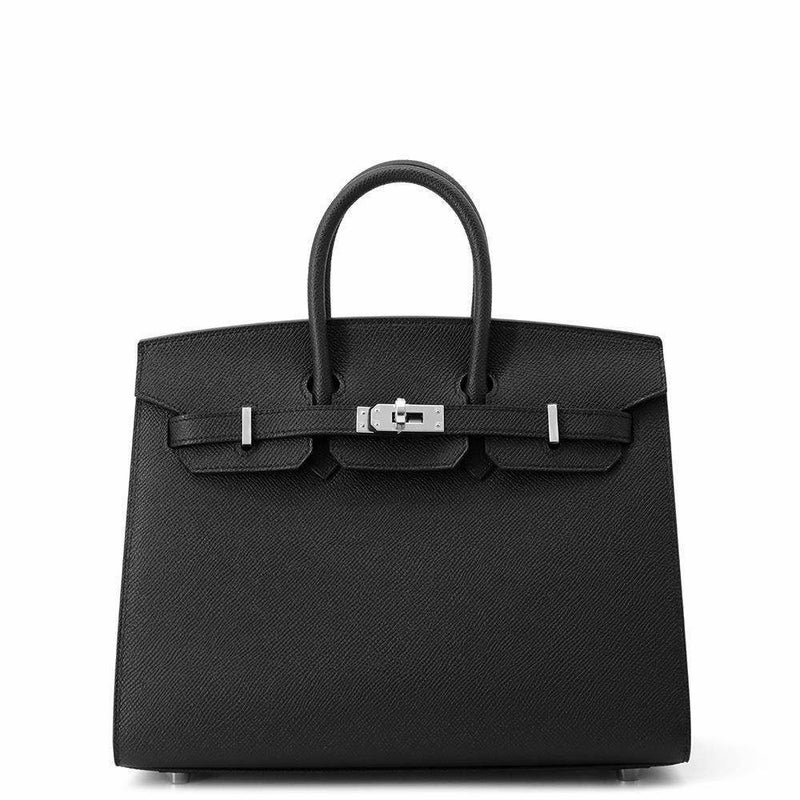 エルメス バーキン25 セリエ ブラック/シルバー金具 エプソン W刻印 HERMES Birkin ハンドバッグ  黒