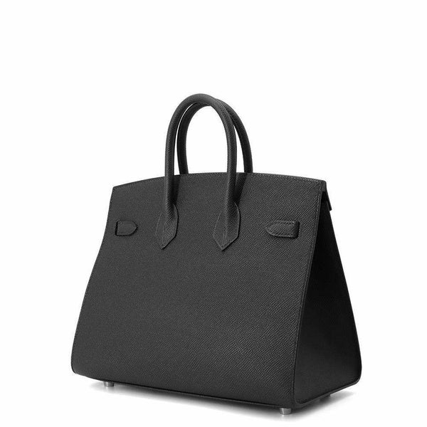 エルメス バーキン25 セリエ ブラック/シルバー金具 エプソン W刻印 HERMES Birkin ハンドバッグ  黒
