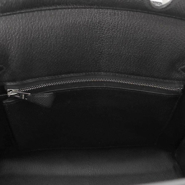 エルメス バーキン25 セリエ ブラック/シルバー金具 エプソン W刻印 HERMES Birkin ハンドバッグ  黒