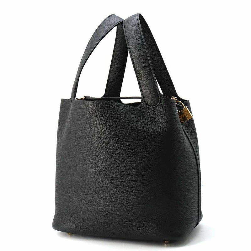 エルメス ハンドバッグ ピコタンロックMM ブラック/ゴールド金具 トリヨンクレマンス K刻印 黒