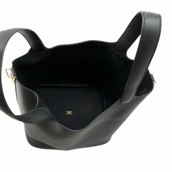 エルメス ハンドバッグ ピコタンロックMM ブラック/ゴールド金具 トリヨンクレマンス K刻印 黒