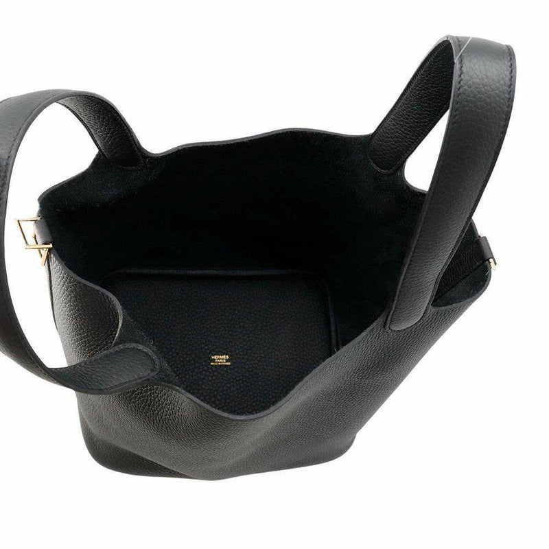 エルメス ハンドバッグ ピコタンロックMM ブラック/ゴールド金具 トリヨンクレマンス K刻印 黒