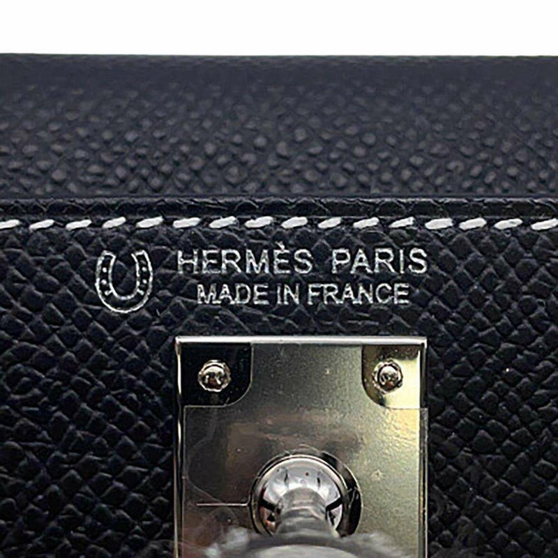エルメス ハンドバッグ ミニケリー2 外縫い ブラック/シルバー金具 エプソン K刻印 2wayショルダー SPO 黒