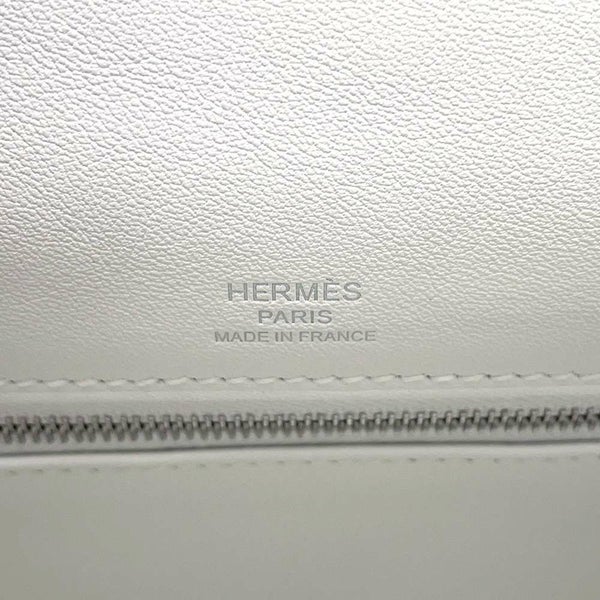 エルメス ハンドバッグ ケリー28 外縫い エクリュ/ニューホワイト/シルバー金具 トワルアッシュ/スイフト B刻印 2wayショルダー白