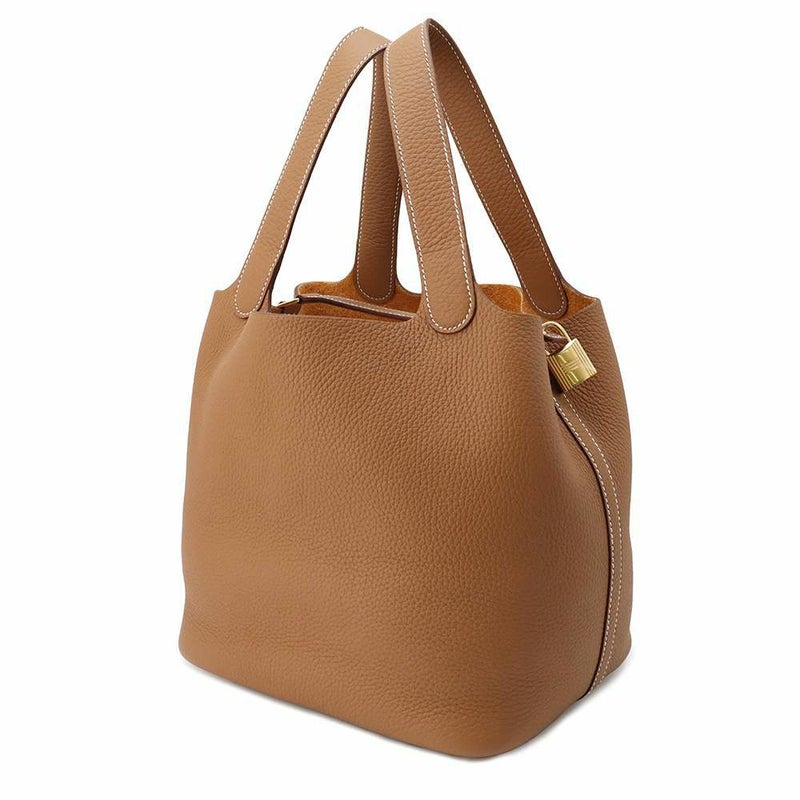 エルメス ハンドバッグ ピコタンロックMM ゴールド/ゴールド金具 トリヨンクレマンス W刻印 HERMES トートバッグ