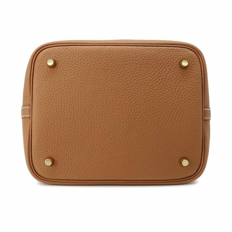 エルメス ハンドバッグ ピコタンロックMM ゴールド/ゴールド金具 トリヨンクレマンス W刻印 HERMES トートバッグ