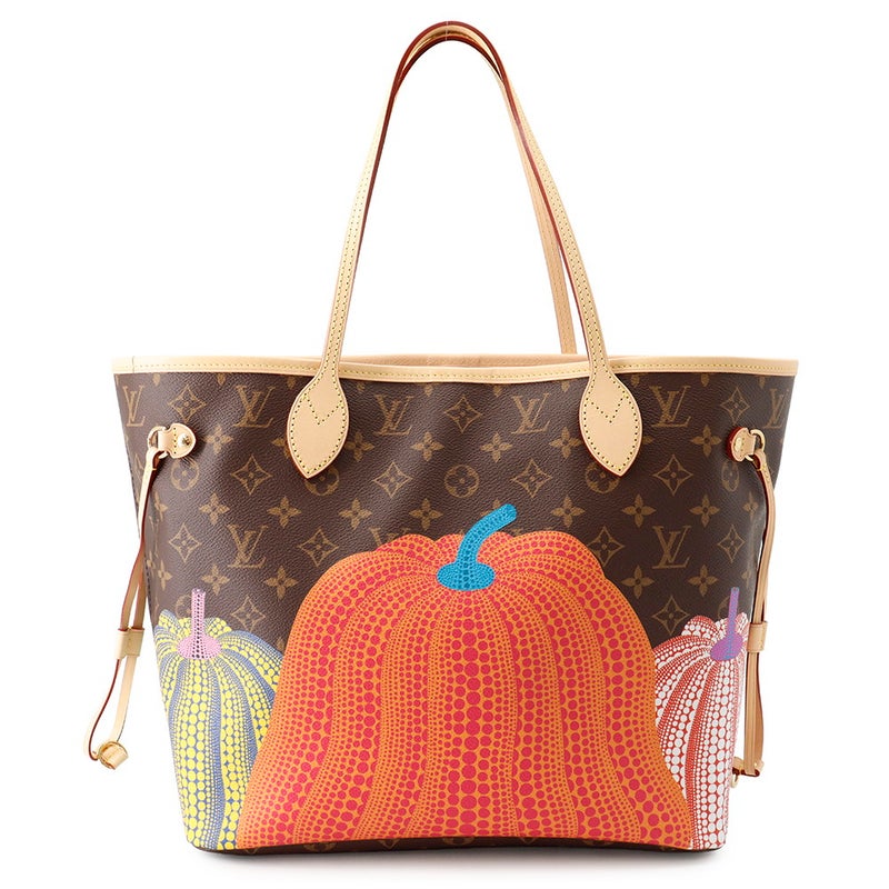 ルイヴィトン トートバッグ モノグラム・パンプキン LV×YK ネヴァーフル MM ポーチ付き M46468 草間彌生 コラボ